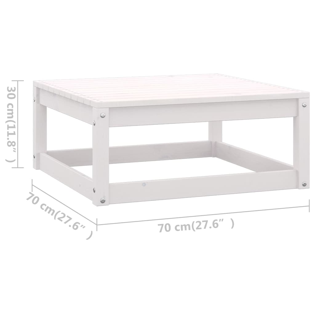 9-tlg. Garten-Lounge-Set mit Kissen Weiss Kiefer Massivholz
